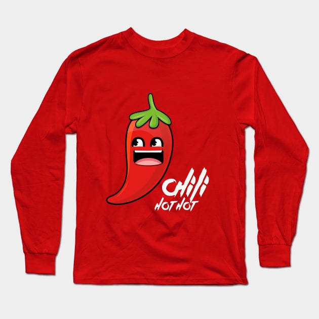 Chili Hot Hot Long Sleeve T-Shirt by Lemongraphic